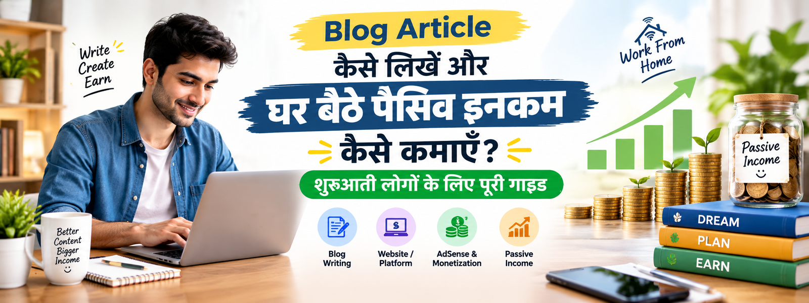 Blogging kaise kare aur ghar baithe passive income kaise generate kare
How to start blogging and generate passive income online for beginners.